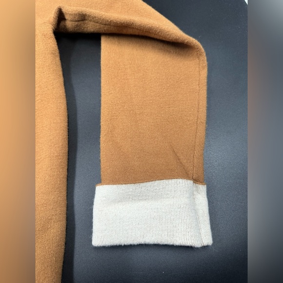 Premise Women’s Open Front Cardigan Mustard Brown Size Small Rolled Sleeve - Picture 6 of 10